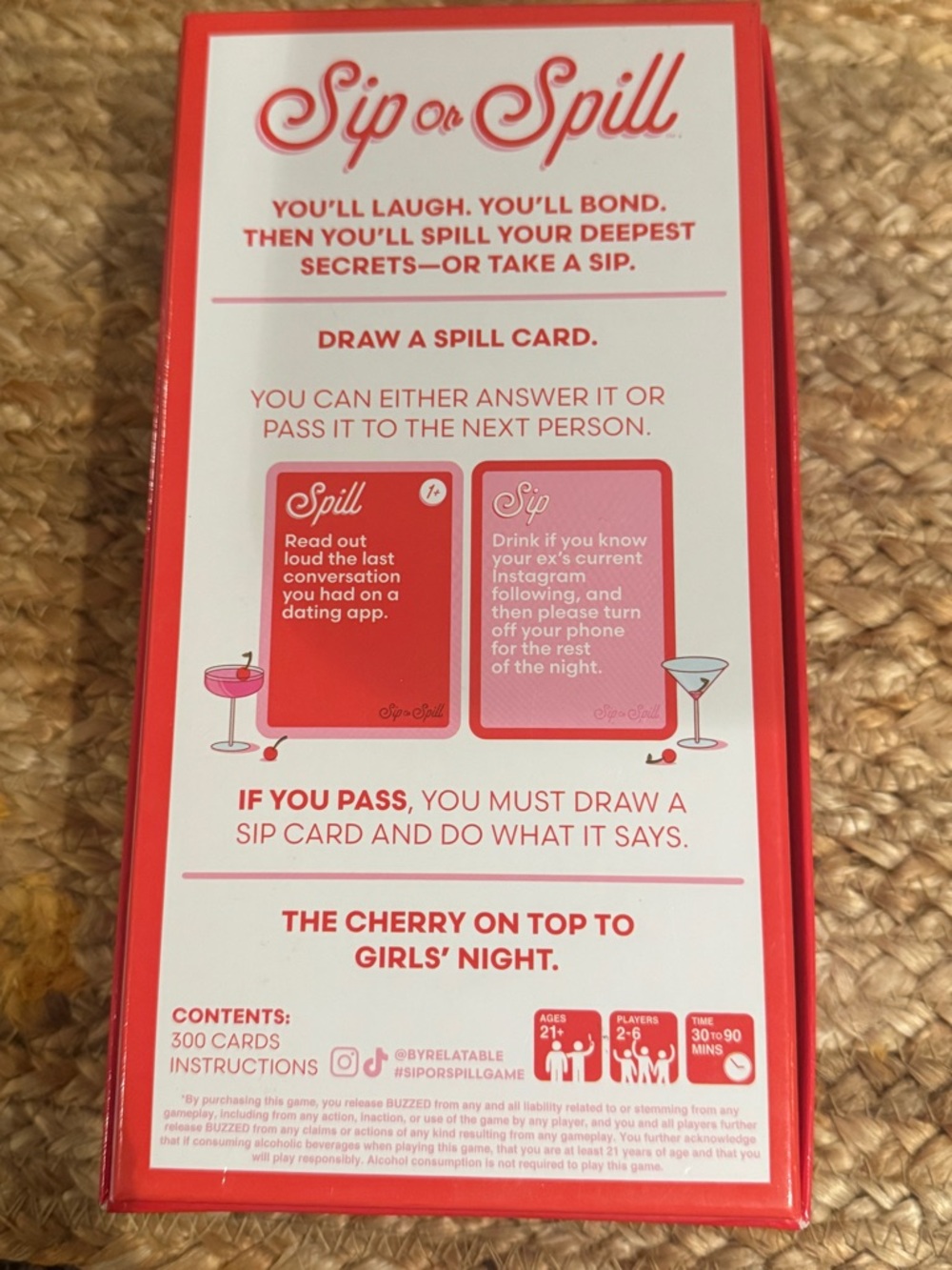 Sip or Spill Girls' Night Party Game - Pink - Picture 2 of 3